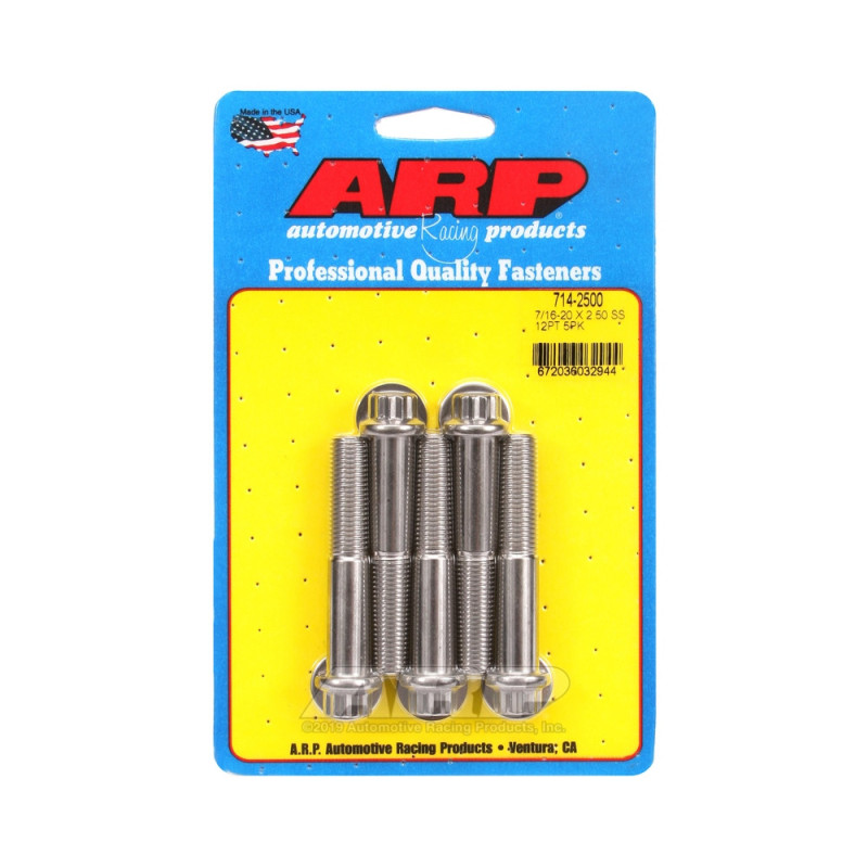 Set de șuruburi și piulițe universale ARP 7/16-20 – Oțel inoxidabil, 12 bucăți x 5 - ARP-714-2500 - 714-2500 - 3666618197791